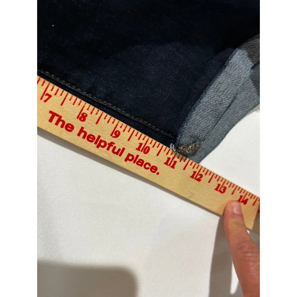 J.Crew 10 High-Rise Skinny Denim Shorts Bermuda‎ Long Dark Wash Raw Hem 29T mod